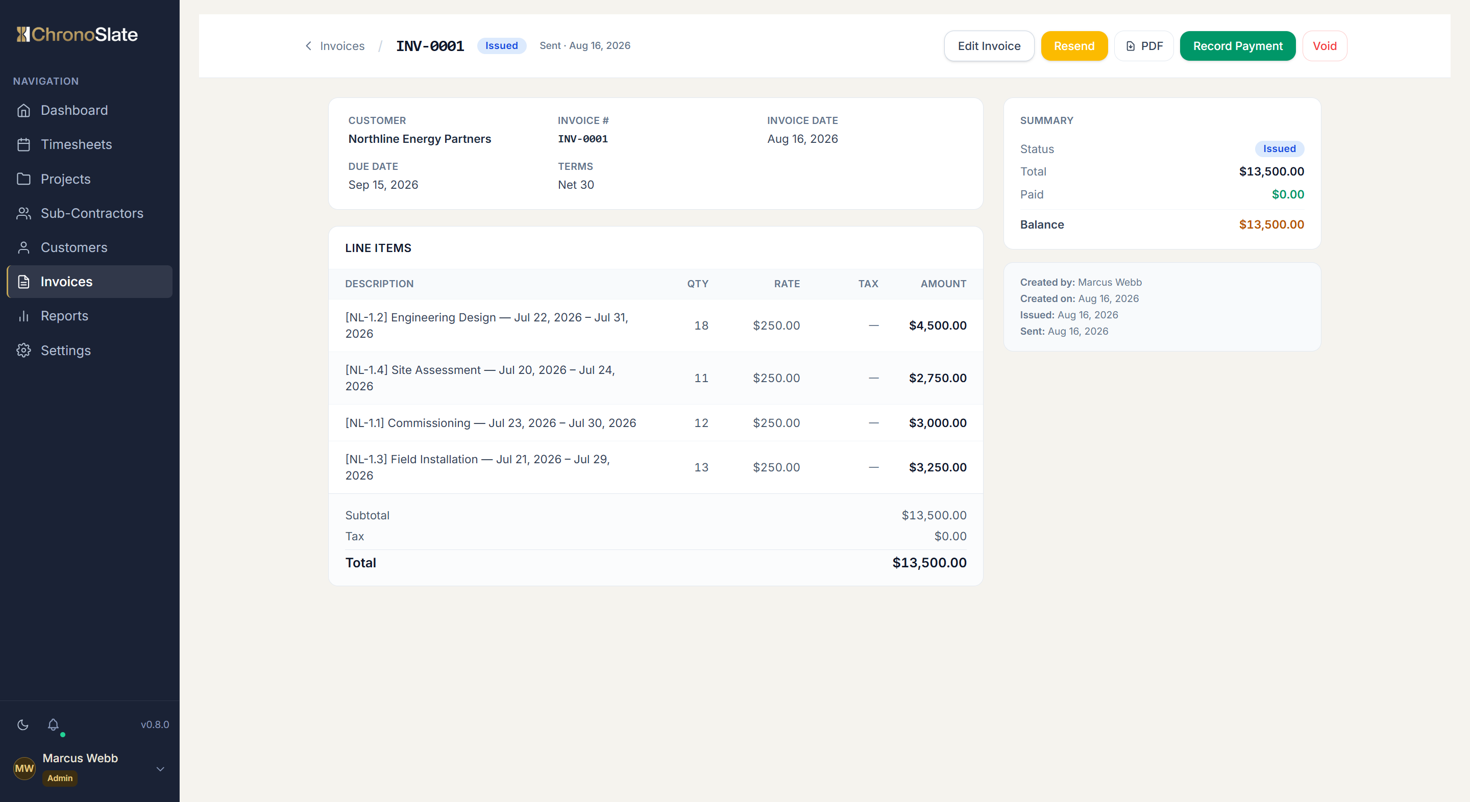 Invoice Builder